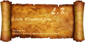 Lock Klementina névjegykártya